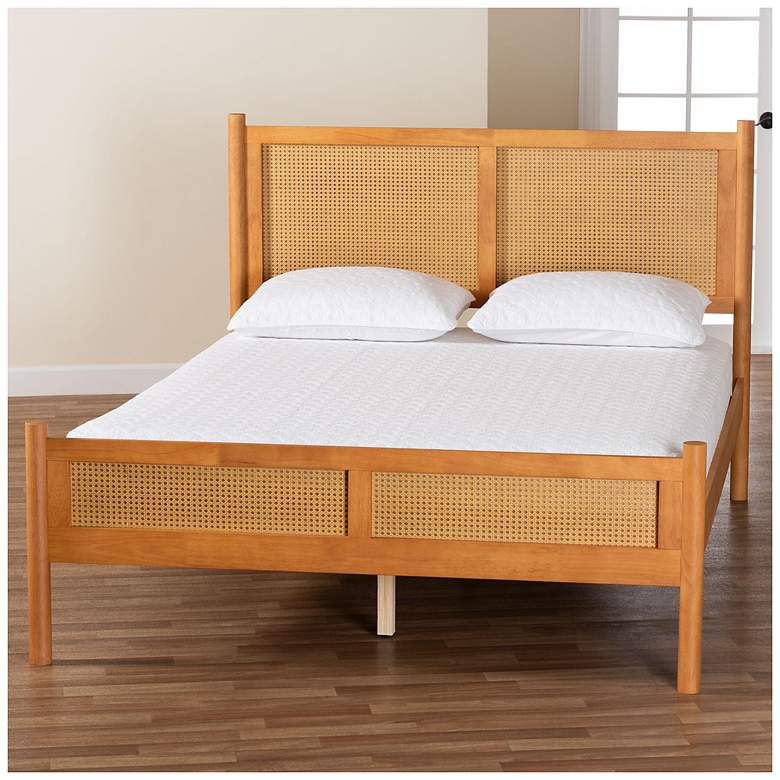 Image 1 Baxton Studio Jenn Golden Brown Wood Queen Size Platform Bed