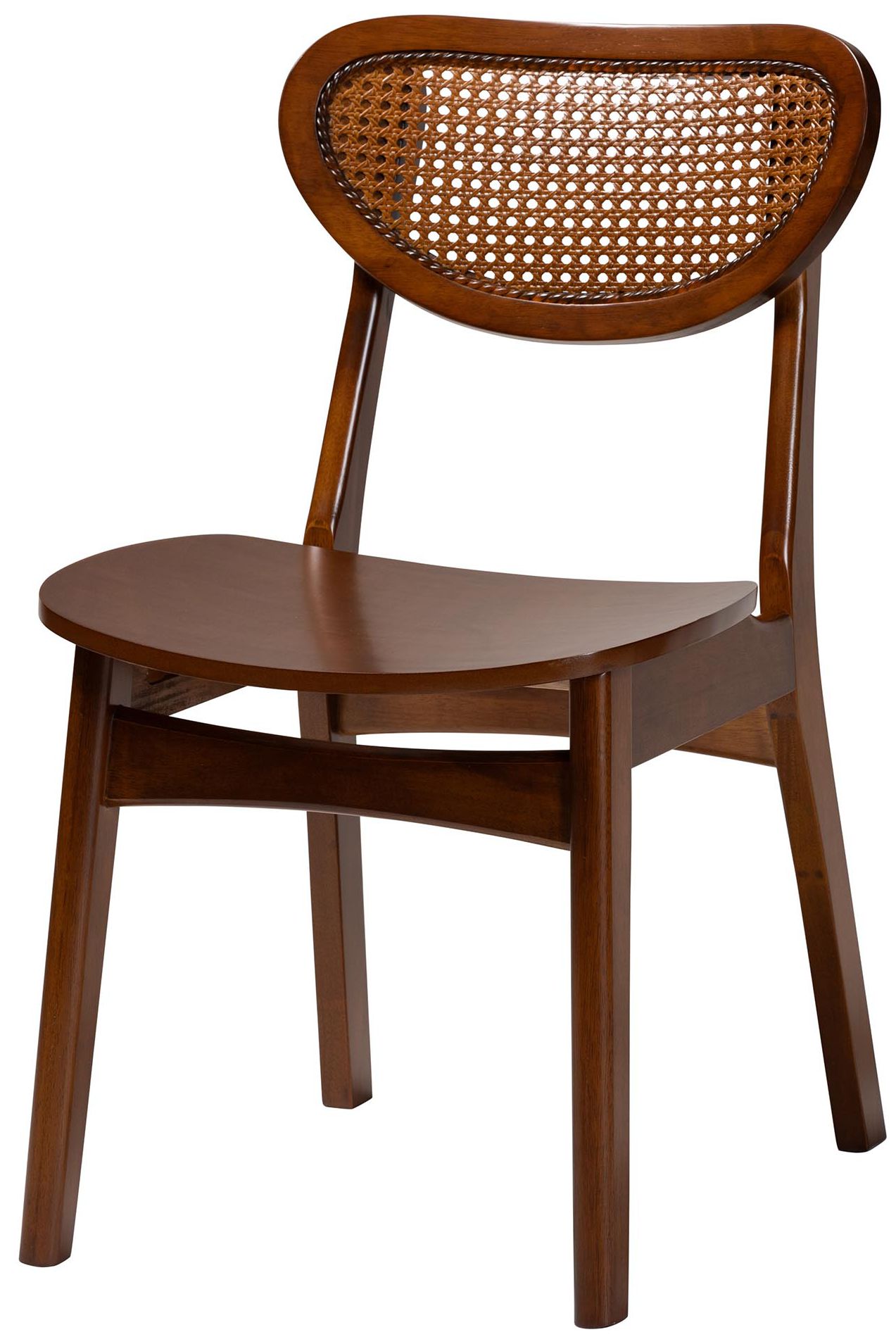 Image 3 Baxton Studio Jeriah Mid Century Wood and Woven Rattan 7-Piece Dining Set more views