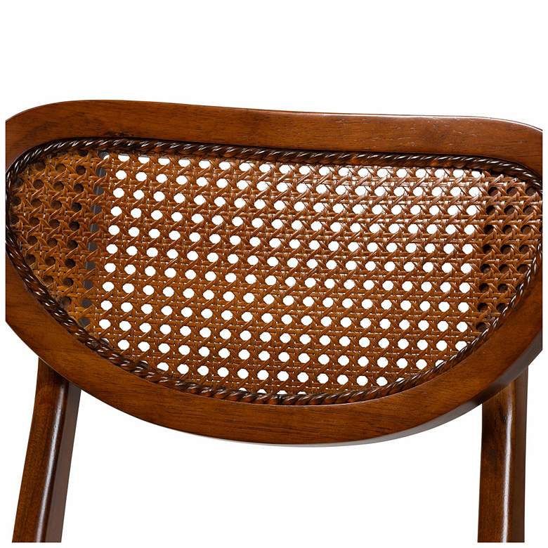 Image 6 Baxton Studio Jeriah Mid Century Wood and Woven Rattan 7-Piece Dining Set more views