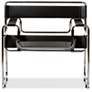 3_Baxton Studio Jericho Black Leather Mid-Century Modern Accent Chair more views