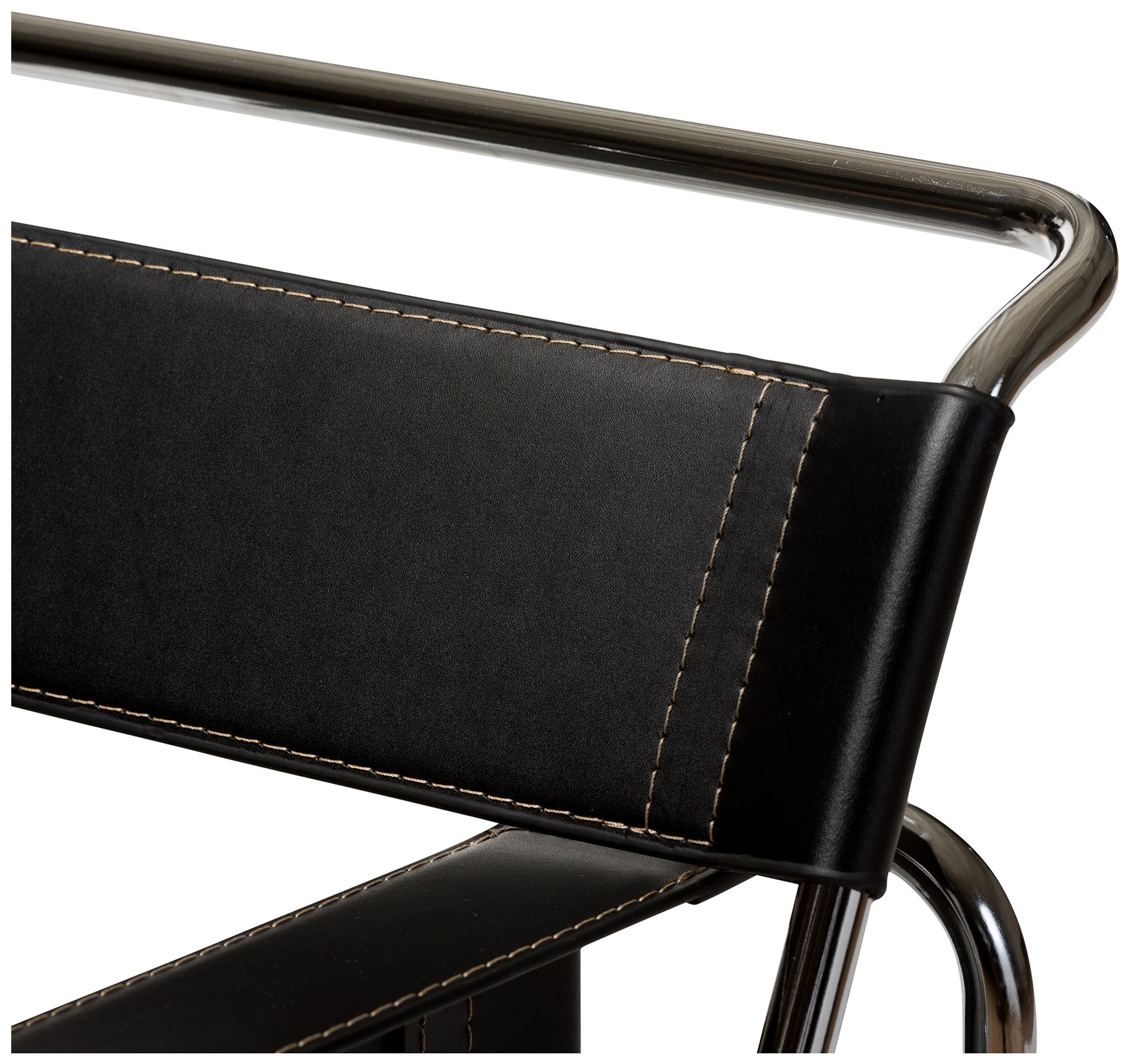 Image 5 Baxton Studio Jericho Black Leather Mid-Century Modern Accent Chair more views