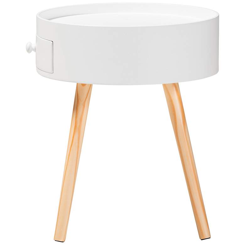 Image 6 Baxton Studio Jessen 15" Wide White Wood 1-Drawer Nightstand more views