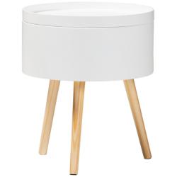 Baxton Studio Jessen 15&quot; Wide White Wood Nightstand with Removable Top