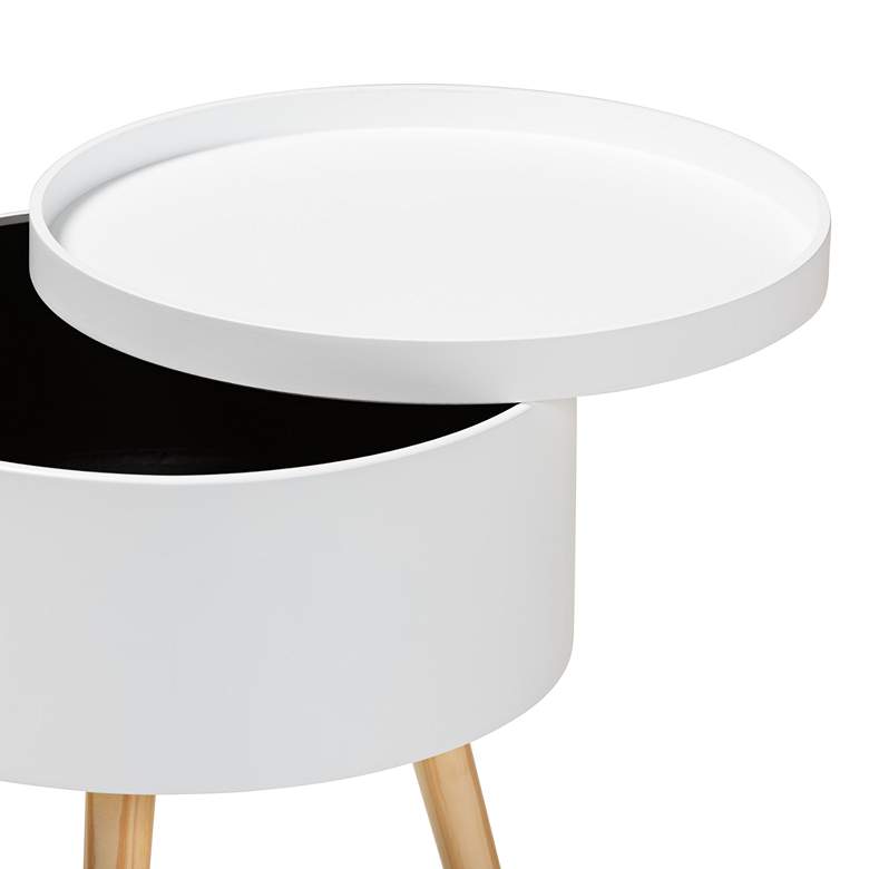 Image 3 Baxton Studio Jessen 15" Wide White Wood Nightstand with Removable Top more views