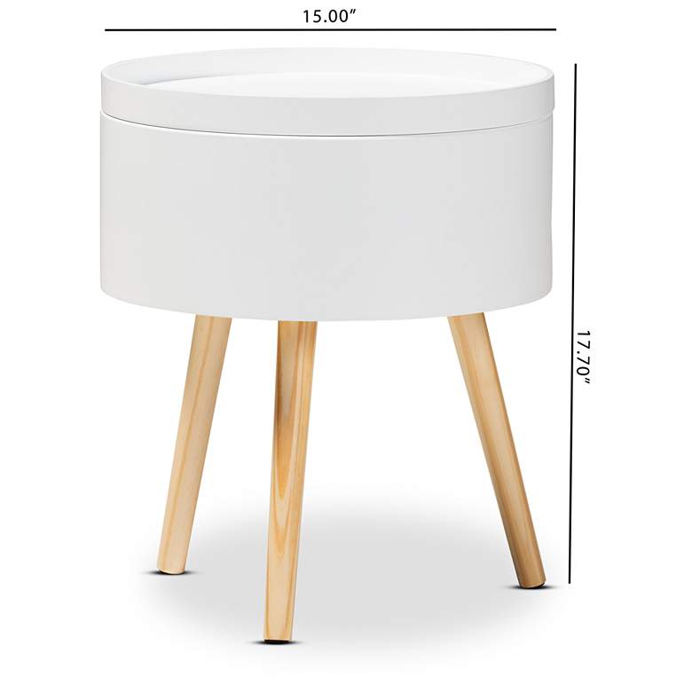 Image 6 Baxton Studio Jessen 15" Wide White Wood Nightstand with Removable Top more views