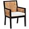 Baxton Studio Joana Brown Wood Natural Abaca Dining Armchair