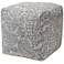 Baxton Studio Juvita Gray and Blue Paisley Pouf Ottoman