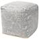 Baxton Studio Juvita Ivory and Blue Paisley Pouf Ottoman