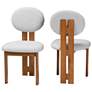 1_Baxton Studio Kacela Light Grey Boucle Fabric Wood 2-Piece Dining Chair Set