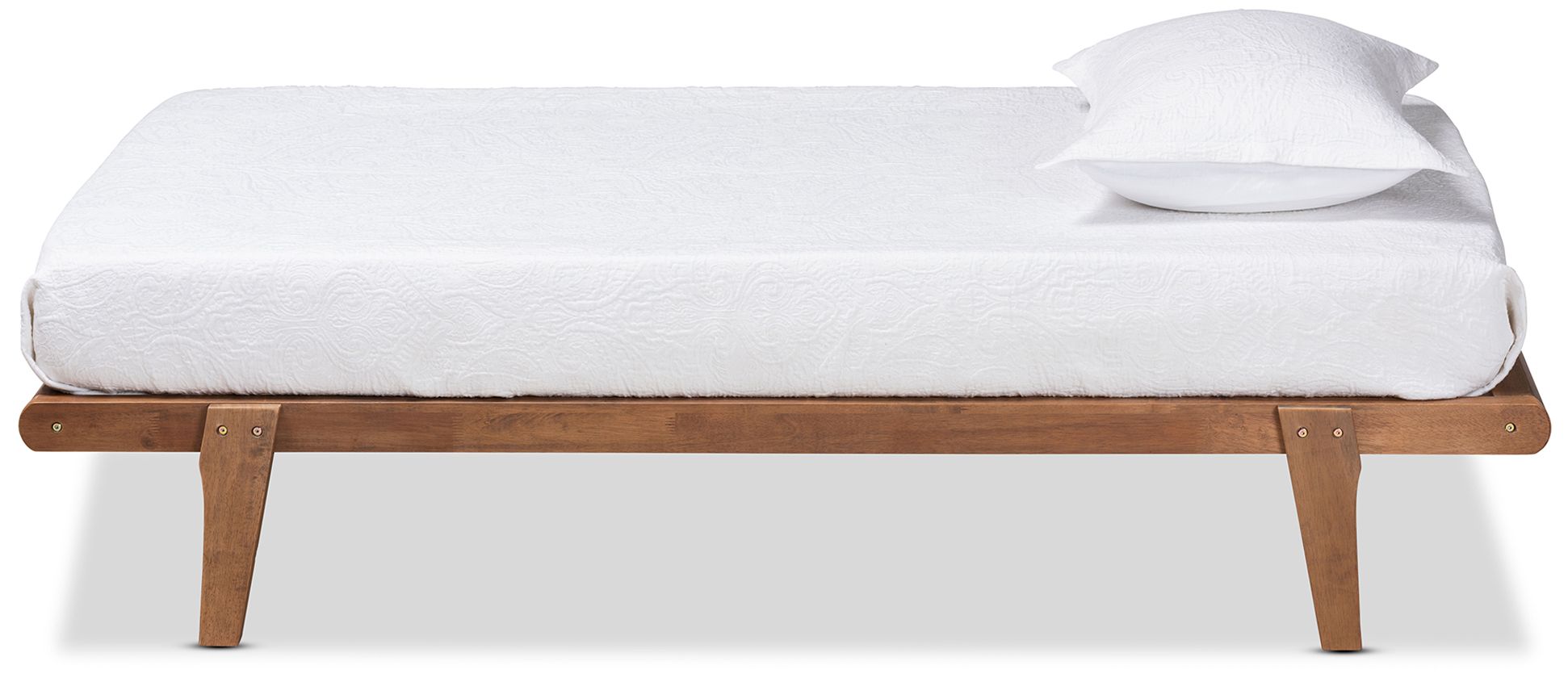 Thumbnail4 of Baxton Studio Kaia Ash Walnut Twin Size Platform Bed Frame more views