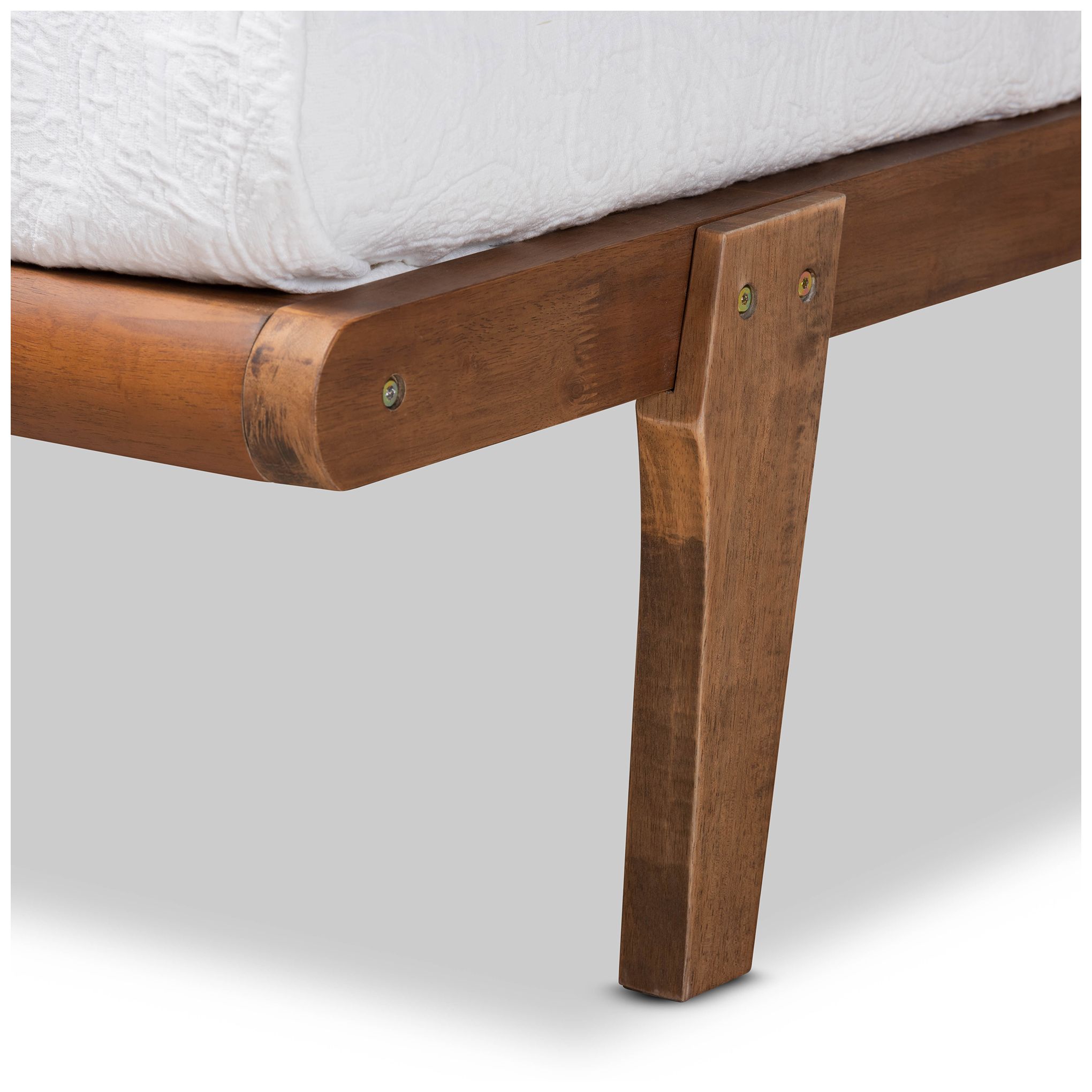 Baxton Studio Kaia Ash Walnut Twin Size Platform Bed Frame in scene
