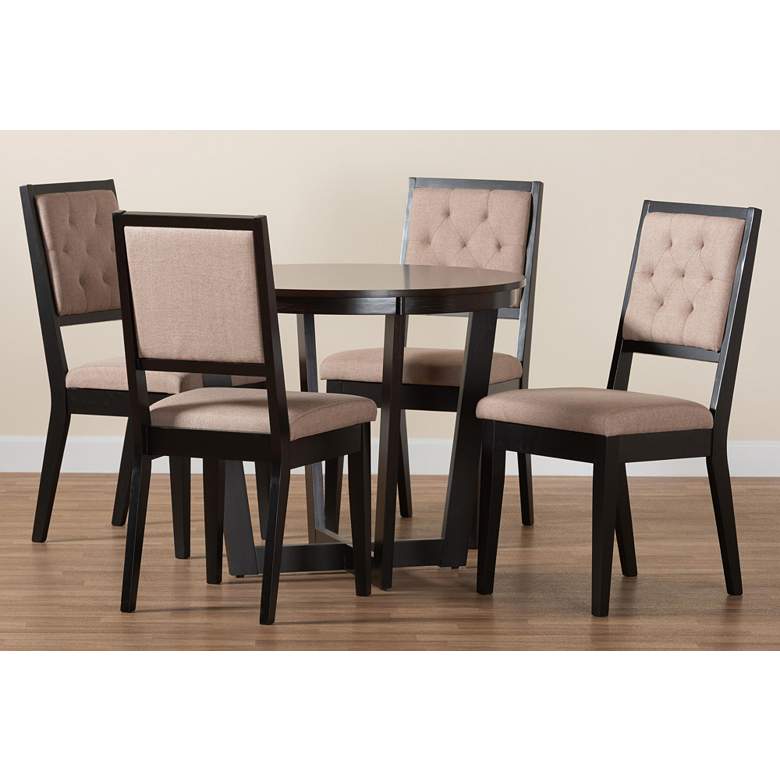 Image 1 Baxton Studio Kala Beige Fabric 5-Piece Dining Set