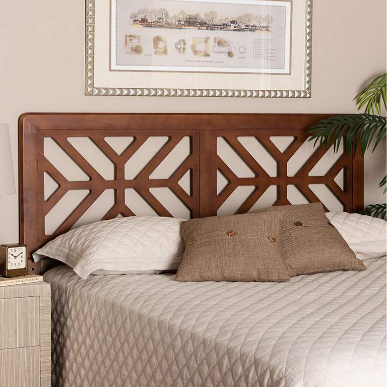 Image 1 Baxton Studio Kalare Wood Headboard - Panel with Adjustable Height, Queen
