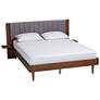Baxton Studio Kalista Modern Wood Queen Size Bed with Built-In Side Tables