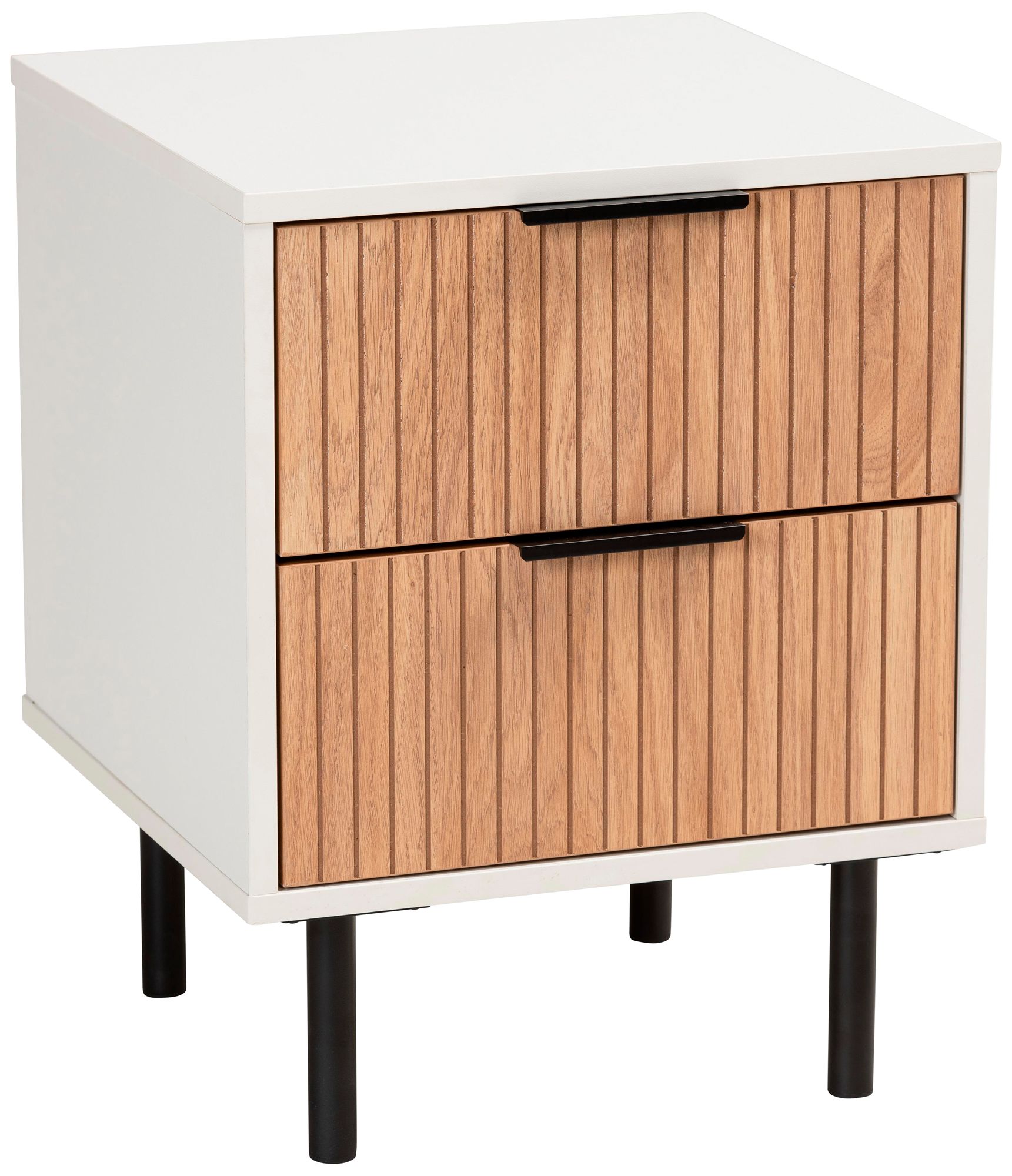 Baxton Studio Karima 15 3/4" Wide White 2-Drawer End Table