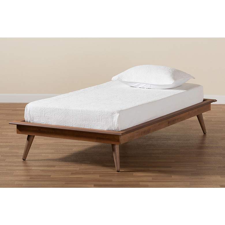 Image 6 Baxton Studio Karine Ash Walnut Twin Platform Bed Frame more views