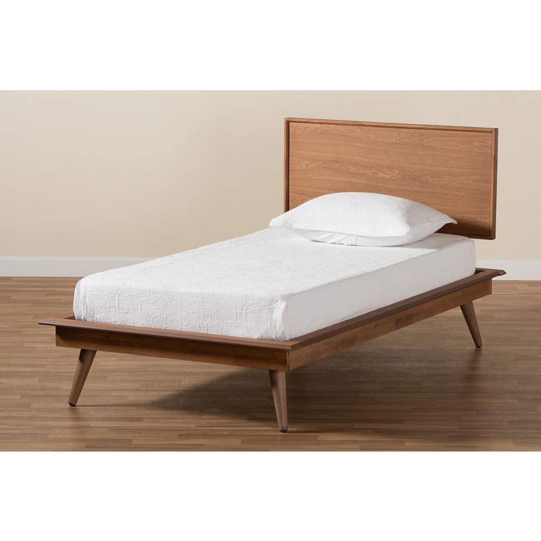 Image 7 Baxton Studio Karine Ash Walnut Twin Platform Bed more views