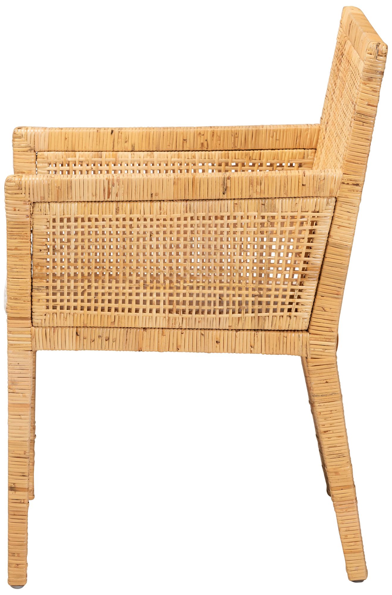 Image 7 Baxton Studio Karis Natural Wood and Rattan Armchair more views