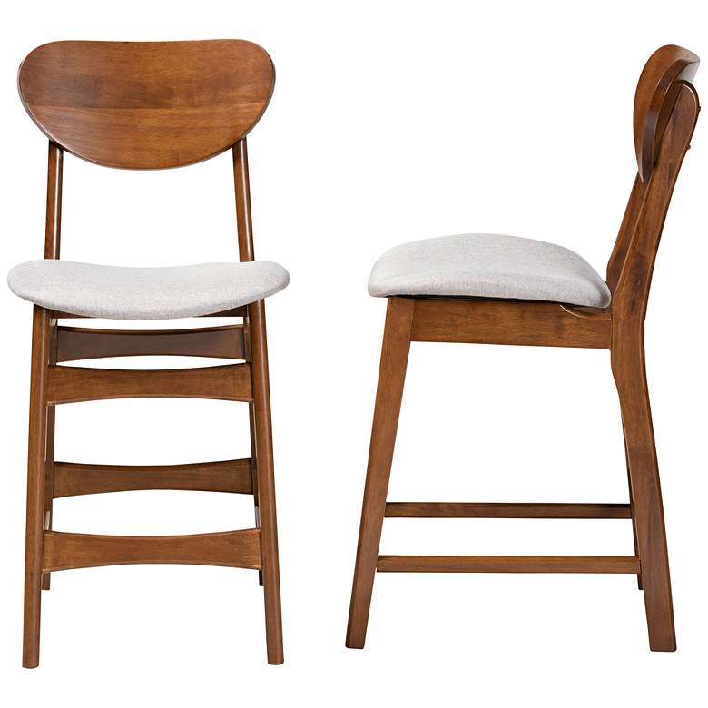 Image 6 Baxton Studio Katya 24" Gray Fabric Counter Stools Set of 2 more views