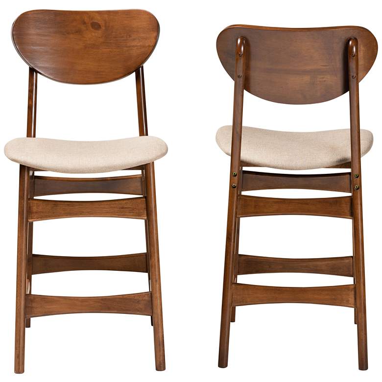 Image 5 Baxton Studio Katya 24 inch Sand Fabric Counter Stools Set of 2 more views