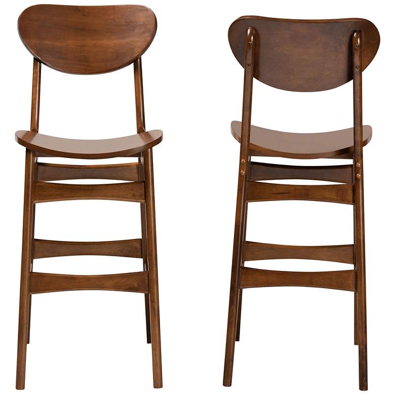 Image 5 Baxton Studio Katya 28 3/4" Walnut Brown Bar Stools Set of 2 more views