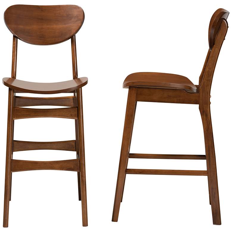 Image 6 Baxton Studio Katya 28 3/4 inch Walnut Brown Bar Stools Set of 2 more views