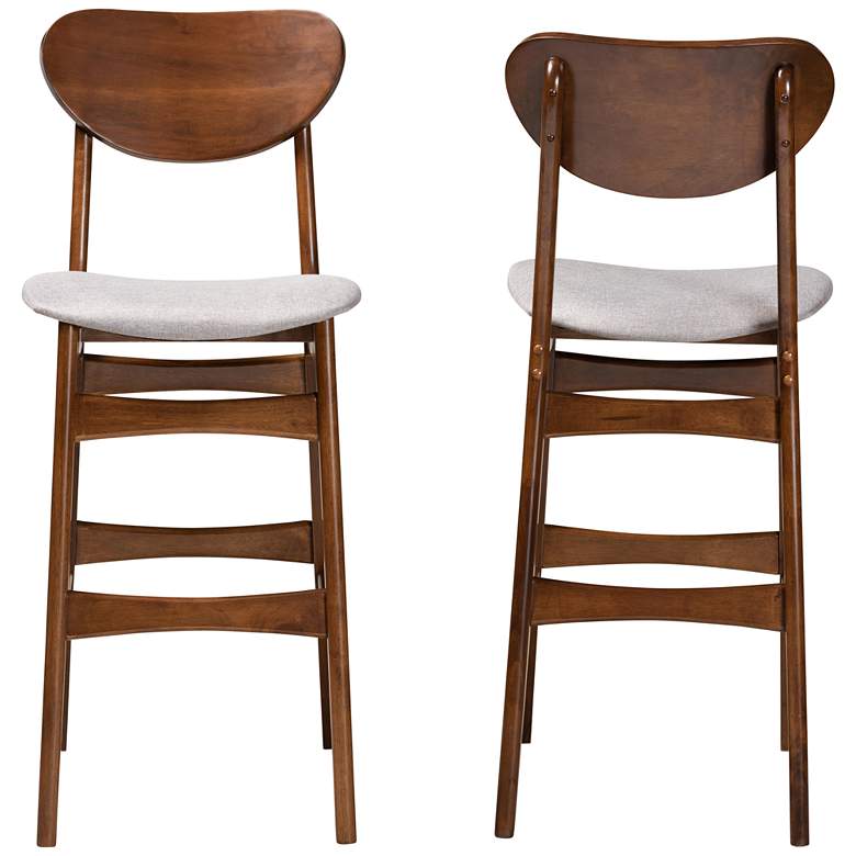 Image 5 Baxton Studio Katya 29" Gray Fabric Bar Stools Set of 2 more views