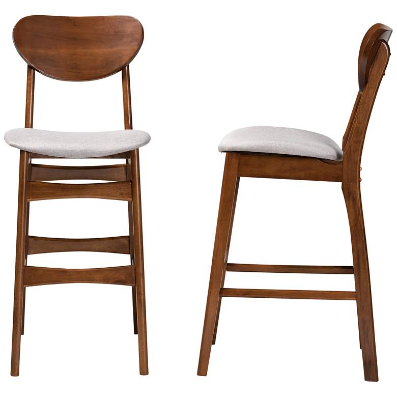 Image 6 Baxton Studio Katya 29" Gray Fabric Bar Stools Set of 2 more views
