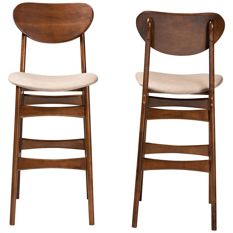Image 5 Baxton Studio Katya 29" Sand Fabric Bar Stools Set of 2 more views
