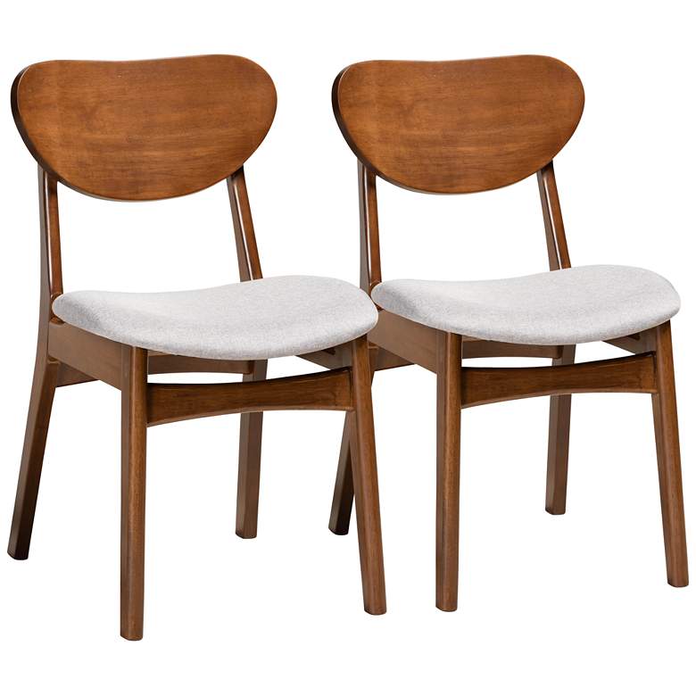 Image 2 Baxton Studio Katya Gray Fabric Dining Chairs Set of 2