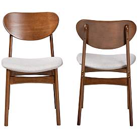 Image5 of Baxton Studio Katya Gray Fabric Dining Chairs Set of 2 more views