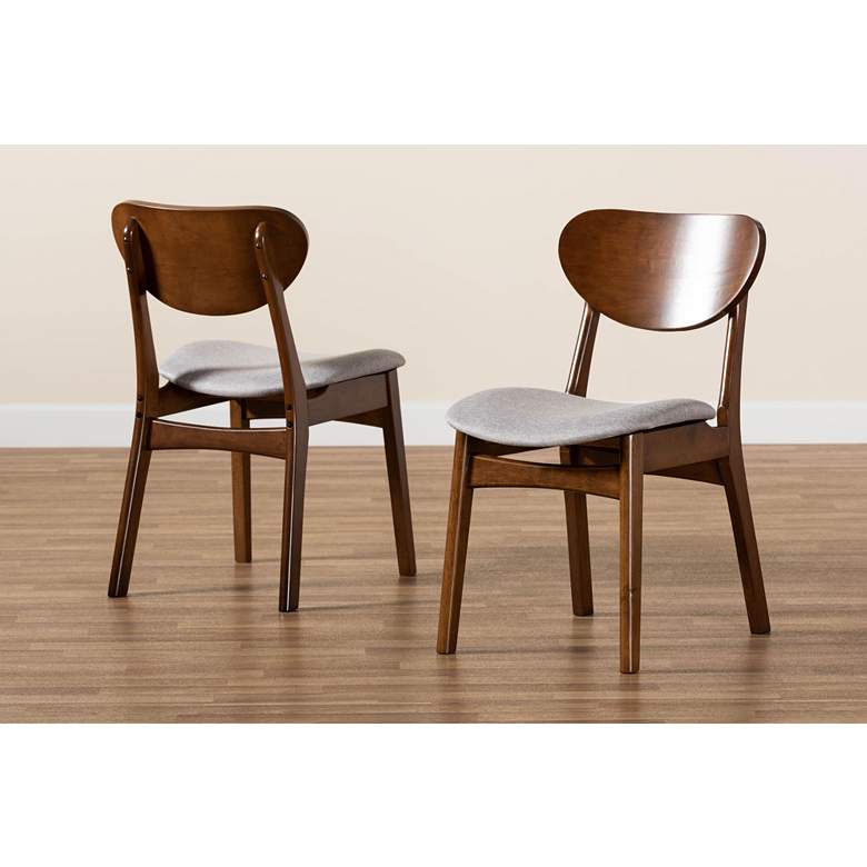 Image 7 Baxton Studio Katya Gray Fabric Dining Chairs Set of 2 more views