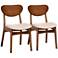 Baxton Studio Katya Sand Fabric Dining Chairs Set of 2