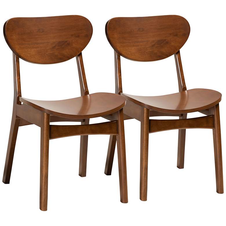 Image 1 Baxton Studio Katya Walnut Brown Dining Chairs Set of 2