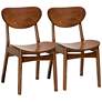 Baxton Studio Katya Walnut Brown Dining Chairs Set of 2 in scene