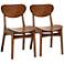 Baxton Studio Katya Walnut Brown Dining Chairs Set of 2