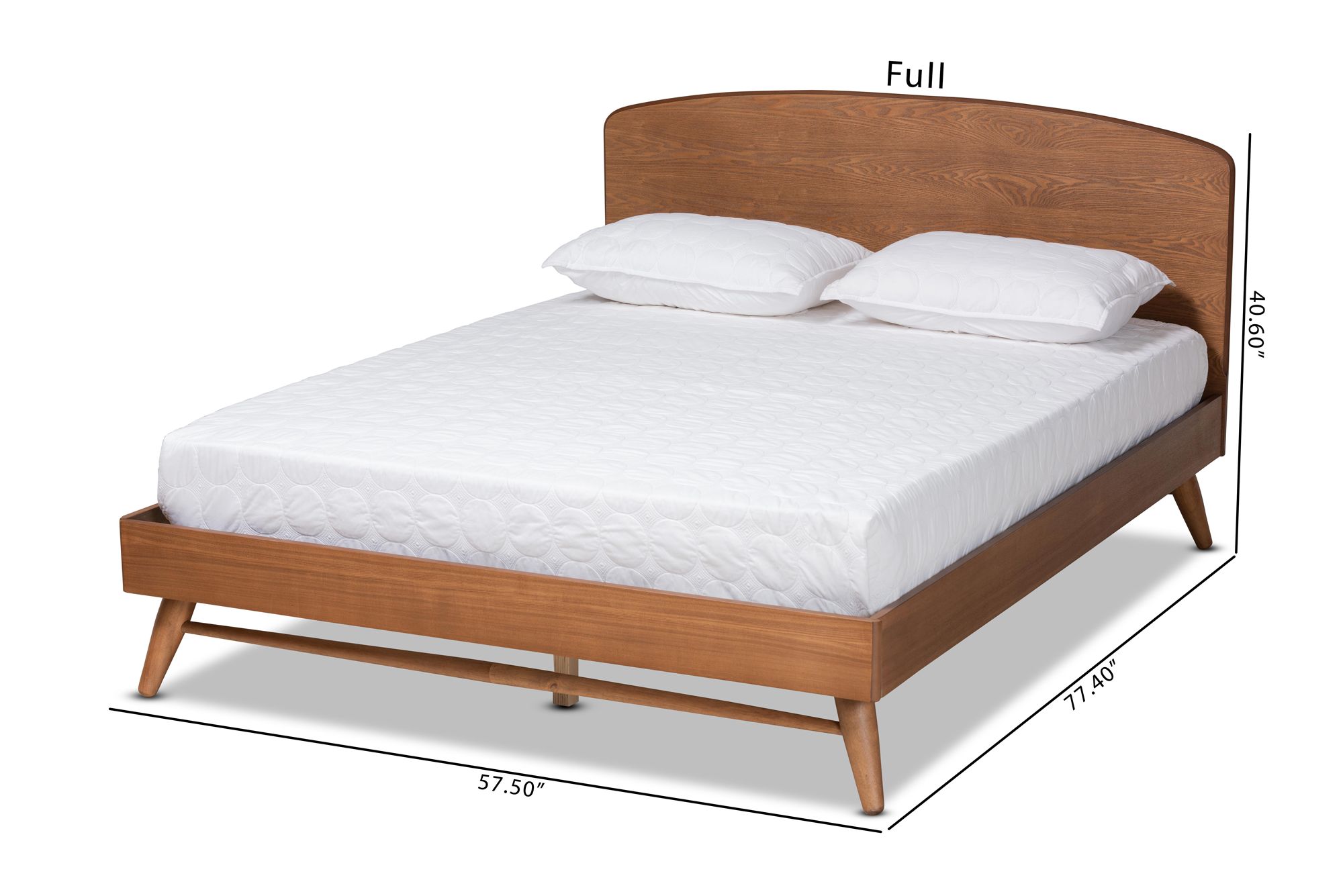 Baxton Studio Keagan Walnut Brown Full Size Platform Bed in scene