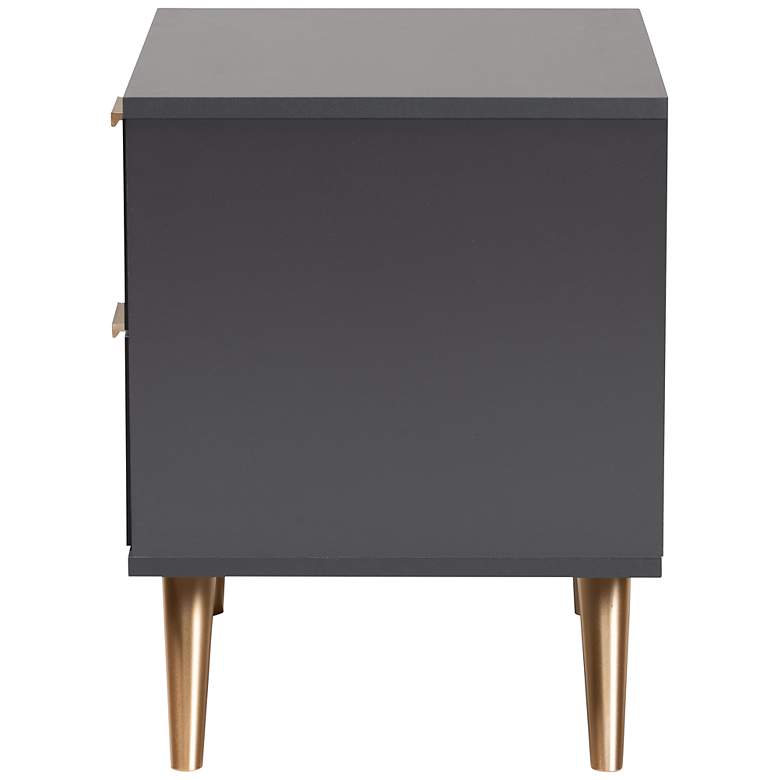 Image 7 Baxton Studio Kelson 19" Wide Dark Gray 2-Drawer Nightstand more views