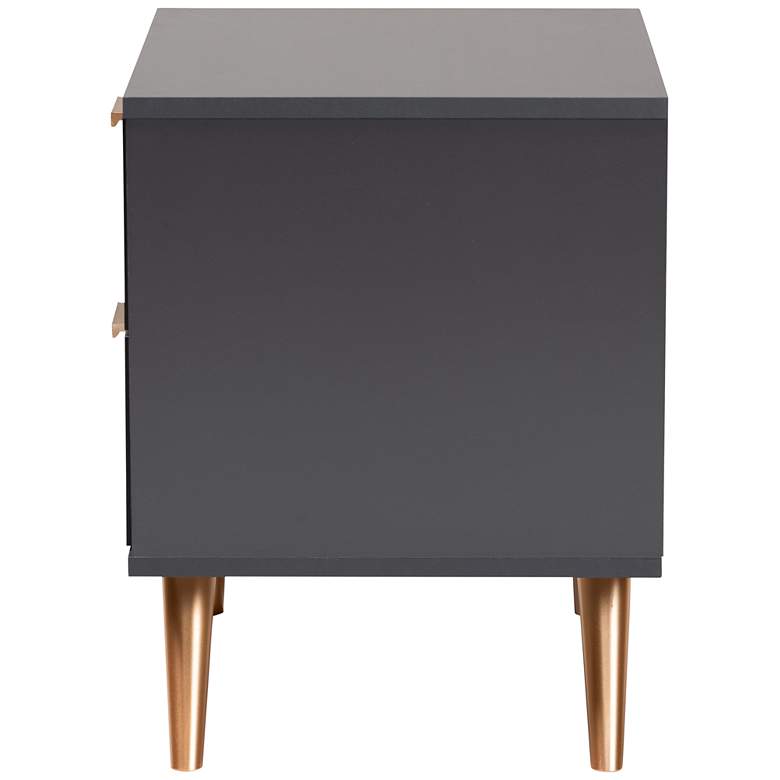 Image 6 Baxton Studio Kelson 19" Wide Dark Gray 2-Drawer Nightstands Set of 2 more views