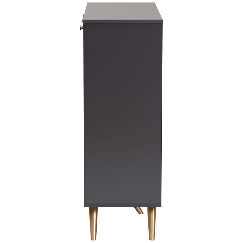 Image 7 Baxton Studio Kelson 37" Wide Dark Gray 3-Door Shoe Cabinet more views