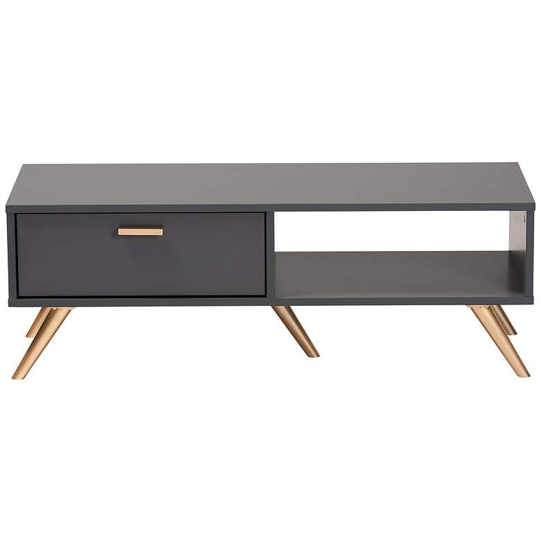 Image 6 Baxton Studio Kelson 39 1/2" Wide Dark Gray Coffee Table more views