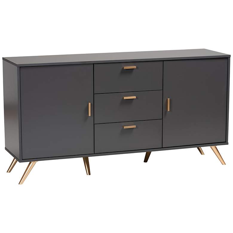 Image 2 Baxton Studio Kelson 58 3/4" Wide Dark Gray 2-Door Sideboard