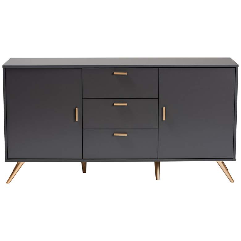 Image 4 Baxton Studio Kelson 58 3/4" Wide Dark Gray 2-Door Sideboard more views
