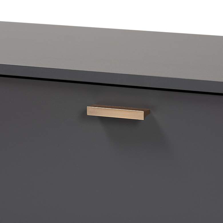 Image 3 Baxton Studio Kelson 63" Wide Dark Gray 2-Door TV Stand more views