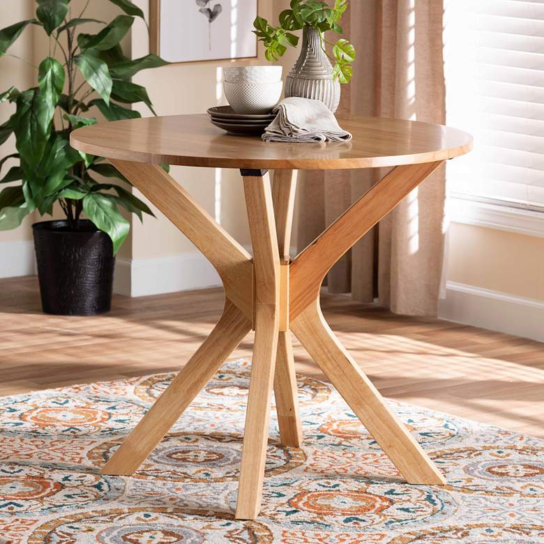 Image 1 Baxton Studio Kenji 34 1/4"W Natural Brown Wood Dining Table