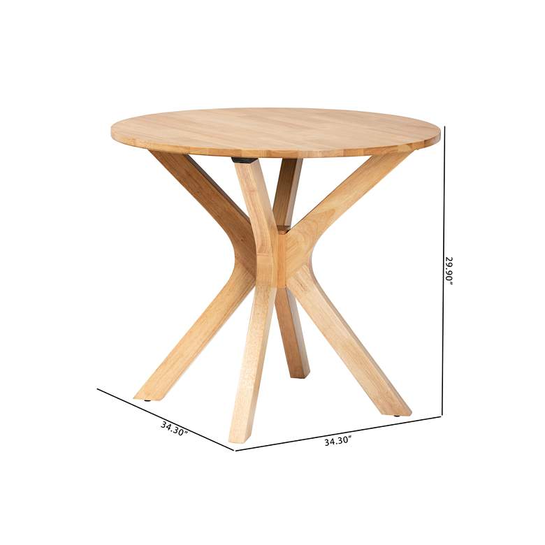 Image 7 Baxton Studio Kenji 34 1/4"W Natural Brown Wood Dining Table more views
