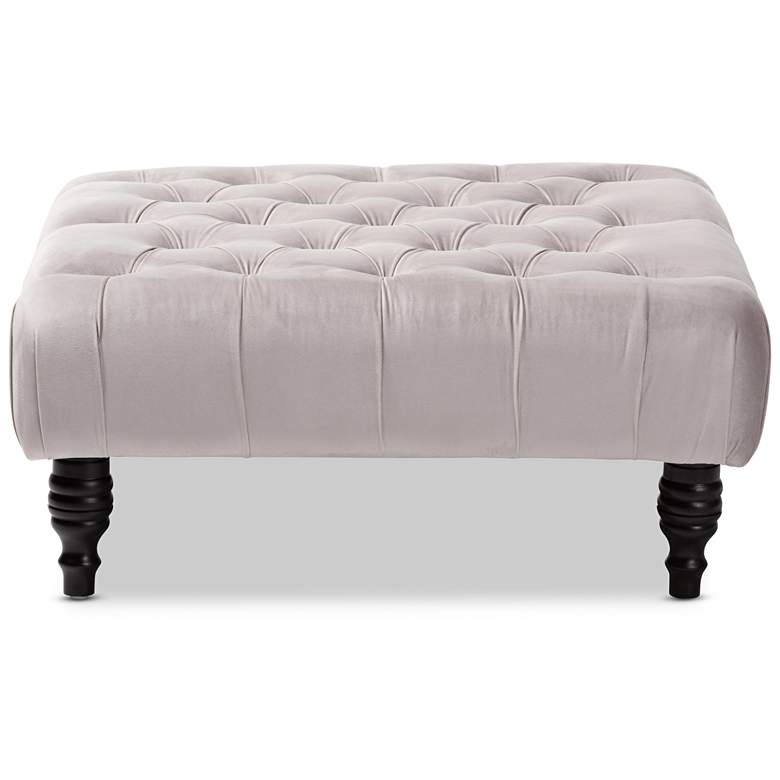 Image 3 Baxton Studio Keswick Slate Gray Tufted Cocktail Ottoman more views