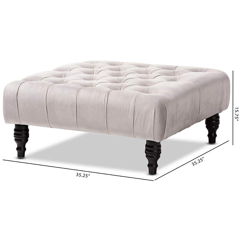 Image 6 Baxton Studio Keswick Slate Gray Tufted Cocktail Ottoman more views