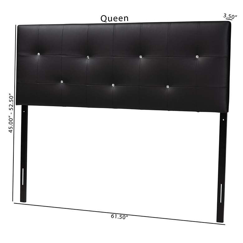 Image 5 Baxton Studio Kirchem Black Faux Leather Queen Headboard more views