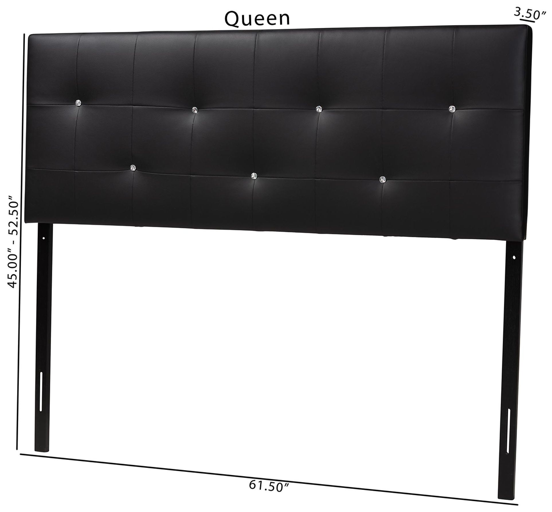 Image 7 Baxton Studio Kirchem Black Faux Leather Queen Headboard more views